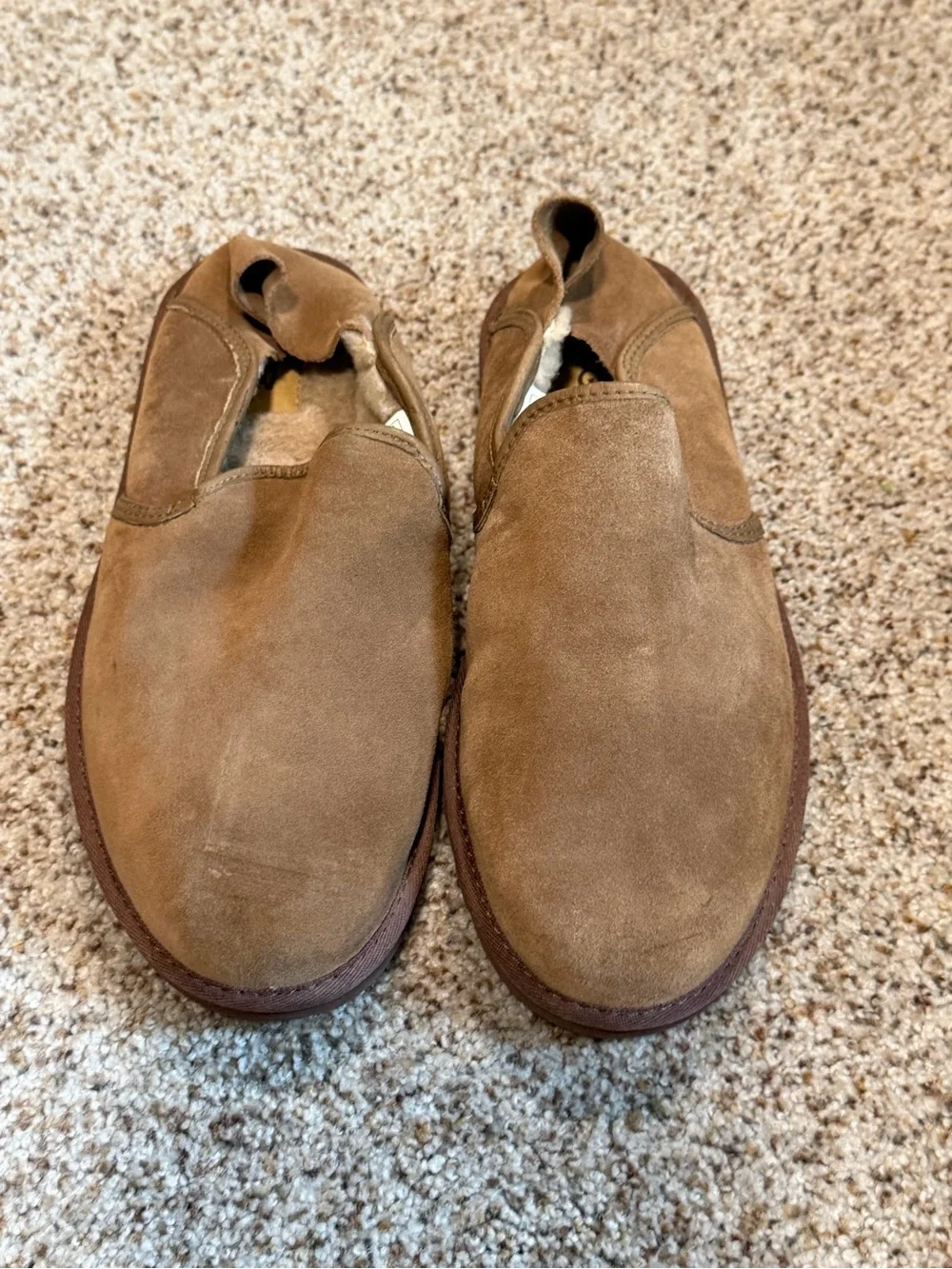 UGG Cooke Men 9 Chestnut Suede Slip On Slippers Loafers 1013485 Collapsible Heel